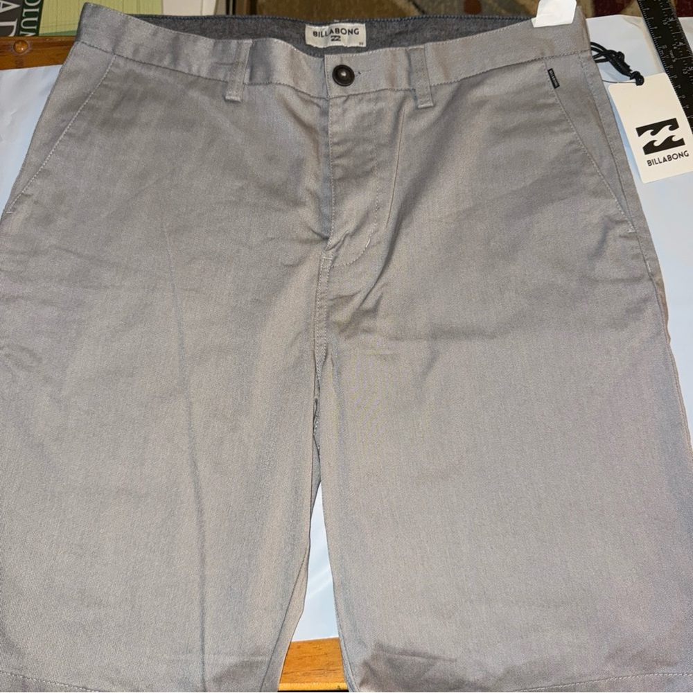 NWT Billabong Gray Flat Front Shorts 33 MXX-Daily